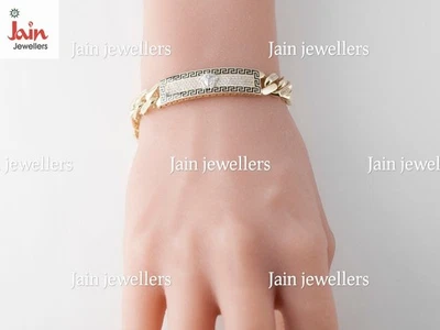 4 - 7 Ct H-I/SI Real Natural Round Cut Diamonds Men's Bracelet 18 Kt Yellow Gold - Image 1 of 4