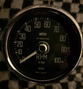 Smith's 10,000 RPM Square Numbered Rev Counter / Tach - Vint Mini / Downton /... - Picture 1 of 4