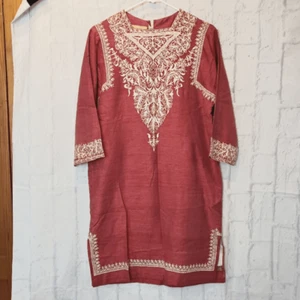 Vintage 60er Jahre DELHIWALA Seide Ethno Tunika Kleid 8 - Bild 1 von 13
