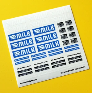 Model Rail OO Gauge Scale Milk Marketing Board Tanker stickers decals SET No.5 - Picture 1 of 2