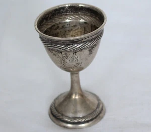 SCHÖNER ALTER EIERBECHER AUS DÄNEMARK 830er SILBER ECHTSILBER #12183 - Bild 1 von 6