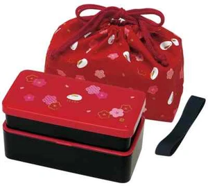 Skater Shokado 2-Tier Bento Box 640ml Fukuusagi Red KLS5 From Japan - Picture 1 of 8