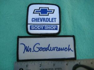 Vintage Chevrolet Body Shop Mr Goodwrench Dealer Uniform Hat Patch Set