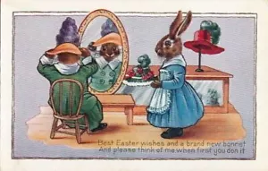 Sombreros de fantasía de conejo de postal de Pascua para vestirse - Imagen 1 de 2