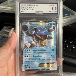2016 Pokemon XY Generations Blastoise EX 17/83 Graded AGS 8.5 - Picture 1 of 3