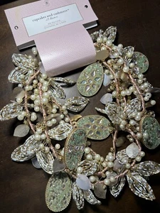 CUPCAKES AND CASHMERE NEW!!! Easter Eggs GARLAND Beaded Faux Pearls Shimmer CUTE - Picture 1 of 8