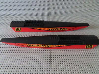 Lego 2 x SpeedBoot Katamaran 48x6x5 50821c01 rot schwarz Sticker Ocean 96 7244 - Bild 1 von 3