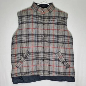 Arrow Shelter Bay Jacket Vest Mens M Black Plaid Reversible Wool Blend Vintage - Picture 1 of 11
