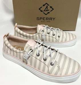 Sperry Shoes Sneakers da donna taglia US 8,5 Crest Vibe a righe grigio rosa tessuto - Foto 1 di 9