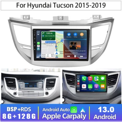 Radio estéreo para automóvil 8+128G para Hyundai Tucson 2015-2019 Carplay Android 13 navegación GPS Foto 1 de 4