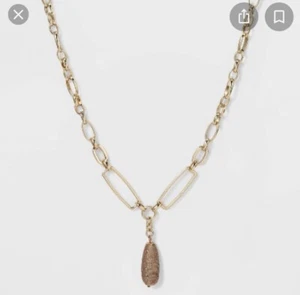 A New Day Linked Chain Teardrop Pendant Necklace New With Tags - Imagen 1 de 3
