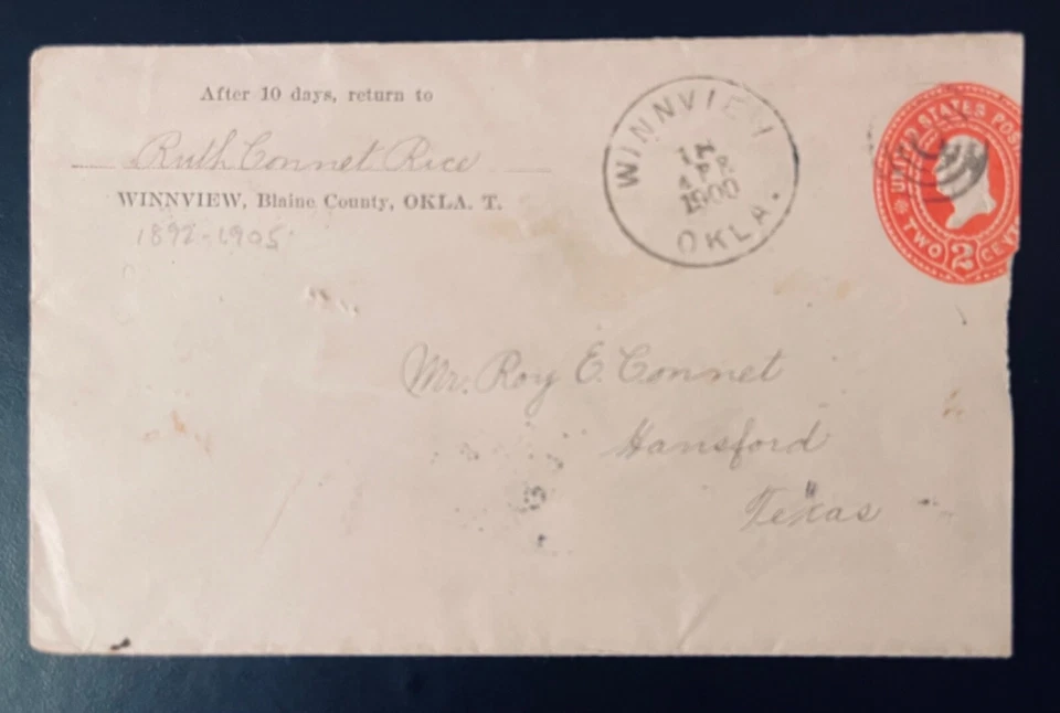 Oklahoma Terr Winnview 1900 dpo 2c целиком - Изображение 1 из 2