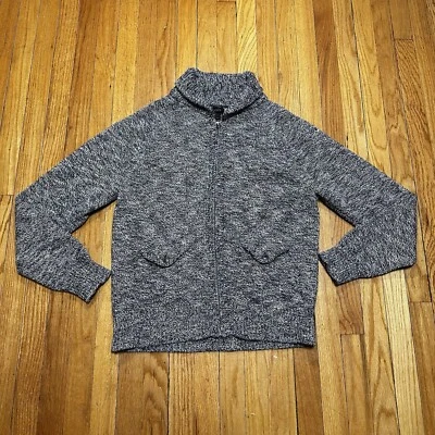 J Crew Men’s Sweater Large Cardigan Shawl Full Zip Houndstooth Pockets Knit - Image 1 of 4