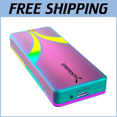 Sleek 20Gbps RGB USB-C SSD Enclosure with Aluminum Build - User-Friendly Design - Image 1 of 4