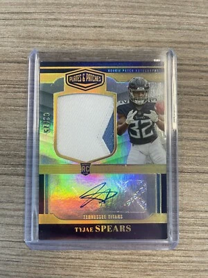 2023 Plates & Patches Tyjae Spears AUTO Jersey PATCH RC SP #/75 Titans Rookie! - Image 1 of 2