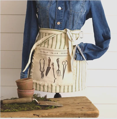 Nuevo Delantal de Jardinería Elegante Vintage ~ Bolsillos para Herramientas Algodón ~ Talla Única Se Adapta a la mayoría Foto 1 de 4