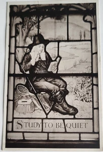 TUCK RPPC THE WINDOW IN ISAAC WALTON'S MEMORY WINCHESTER CATHEDRAL ENGLAND - Picture 1 of 2