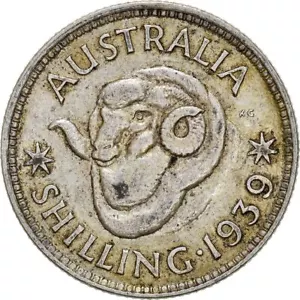 Australian Coin 1 Shilling | George VI | Merino Ram | Australia | 1938 - 1944 - Picture 1 of 12