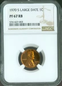 1970-S Lincoln Cent Large Date NGC PF64 RD Proof Quality - Picture 1 of 2