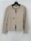 Vince. Womens Ivory Classic Long Sleeve Outerwear Hook Leather Jacket Size 10