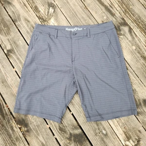 Hang Ten Mens Shorts: Size 36, Dark Gray, Stripe, Drawstring, Zip Pockets - Picture 1 of 7