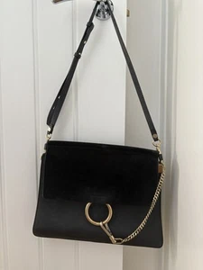 Chloe Faye Black Leather and Suede Bag - Picture 1 of 12