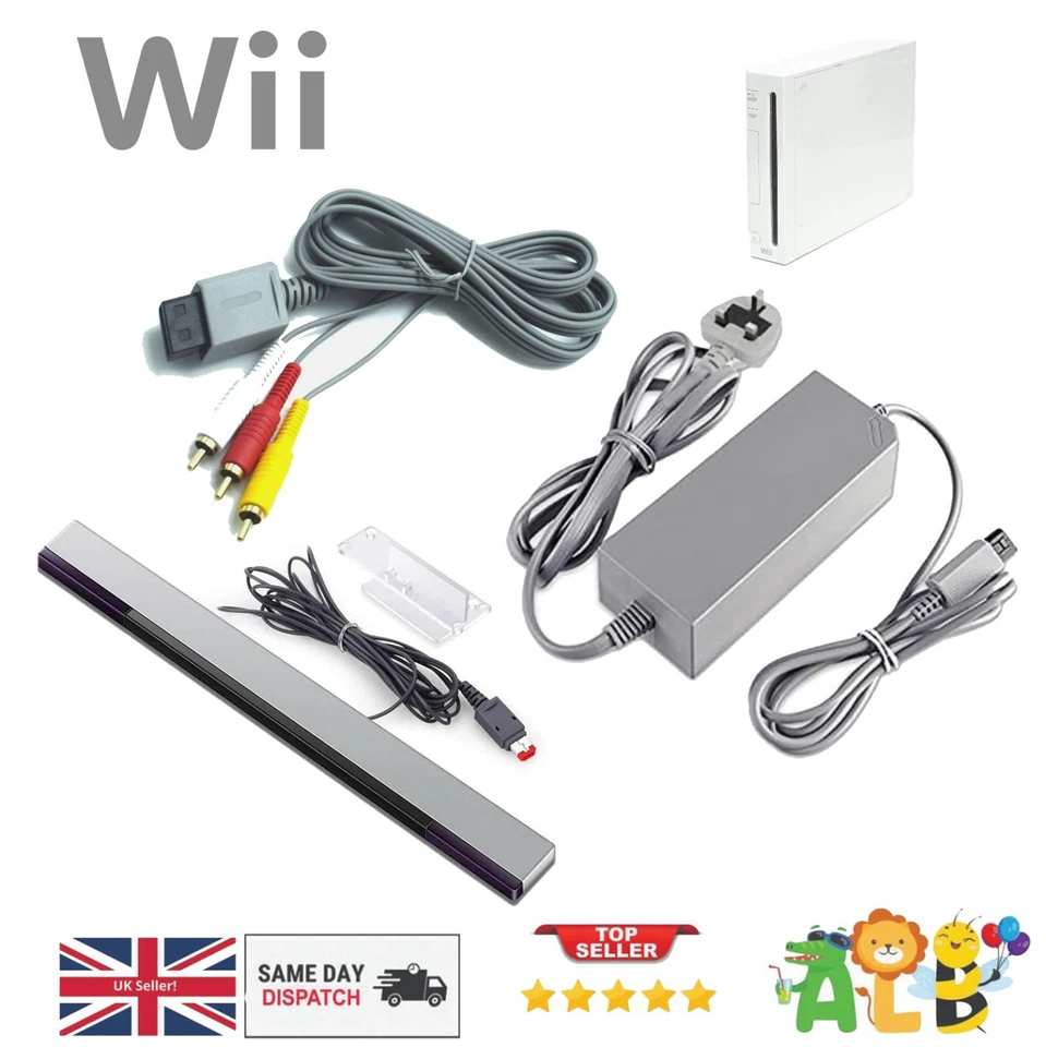 Nintendo Wii Cables: Power Supply + AV Lead Cable + Sensor Bar brand new - Image 1 of 3
