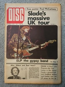Disc Newspaper October 7th 1972 ELP Cover Paul McCartney Poster - Picture 1 of 6