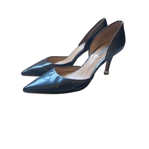 Badgley Mischka d’orsay pumps women's size 7 metallic black patent leather event - Picture 1 of 5
