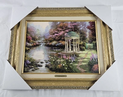Thomas Kinkade El Jardín de la Oración 21.5" x 17.25" Certificado de Autenticidad III 2002 Edición Foto 1 de 4