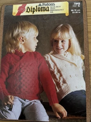 Patons knitting Pattern C7949 Jacket & Sweater 22”-30” Inclusive  - Image 1 of 2