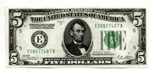 Fr. 1952-E $5 1928B Federal Reserve Note Gem Uncirculated - Picture 1 of 2