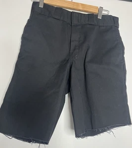 Dickies Men Shorts Cut-Off sz. 29 Black Poly-Cotton Straight Leg *couple stains* - Picture 1 of 15