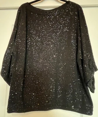 Oscar de la Renta Mujer Top/Suéter Negro Lentejuelas Talla P14 Foto 1 de 4