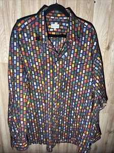 Maus & Hoffman Men’s 2XL Paint Panel Print Long Sleeve Button Up Shirt - Picture 1 of 7