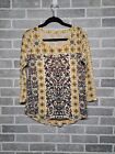 Lucky Brand Womens Boho Multicolor Long Sleeve Top Size Small