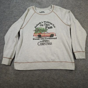 Suéter de Navidad National Lampoon Mujer L Gris Gráfico Árbol Nieve Acogedor Informal - Imagen 1 de 9