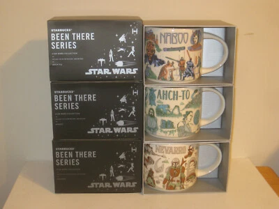 Star Wars Disney Starbucks Been There Series Mug Set Of 3 Nevarro Naboo Ahch-To - Image 1 of 4