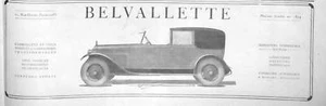 PUBLICITE DE PRESSE 1925 BELVALLETTE CABRIOLETS ET CARROSSERIE TRANSFORMABLES - Picture 1 of 2