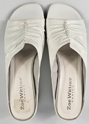 Zapatos de cuña para mujer Zoe Wittner blancos punta abierta tacones talla EU 41 cuero Foto 1 de 4