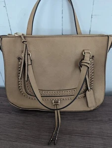 Sole Society Authentic Large Beige Satchel Handle Bag Purse- Missing Crossbody  - Picture 1 of 7
