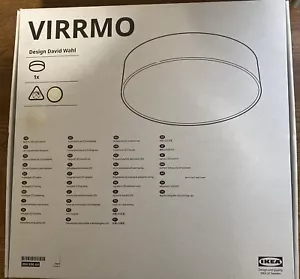 IKEA VIRRMO LED ceiling lamp, nickel plated/brushed metal 14" 800 Lumen NEW - Picture 1 of 5