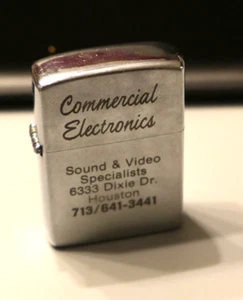 Vintage Silver Tone Lighter “Commercial Electronics” Advertising, Made in Korea - Picture 1 of 7