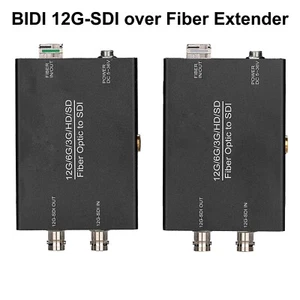 BIDI 12G/6G/3G/HD-SDI over Fiber Extender Converter Uncompressed w/two SFP 1 set - Picture 1 of 6