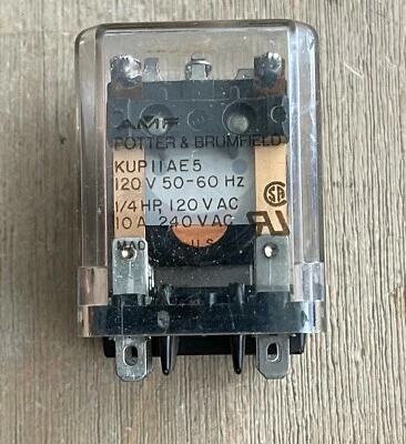 AMF POTTER & BRUMFIELD KUPIIAE5 RELAY 120V 1/4HP 10A 8 PIN 50/60HZ - Image 1 of 4