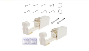 2 Pack Disposable Self Nose Piercing Tool With 10Pc Nose Rings Nose Piercing Kit - Picture 1 of 6