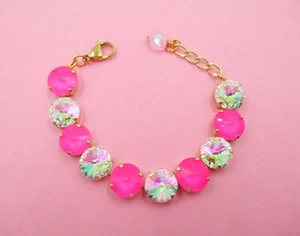 Cosmic Crush 12mm Genuine Crystal Bracelet, Neon Pink, Not Sabika, Better! - Picture 1 of 4