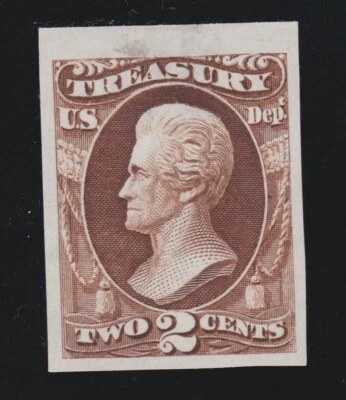 US O73P3 2c Treasury Department Official Proof on India Paper VF (002) - Image 1 of 2