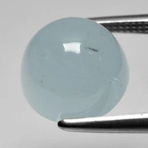💎 2.95ct 8.5mm Round Cabochon Natural Blue Aquamarine - Unheated Africa Gem - Picture 1 of 4