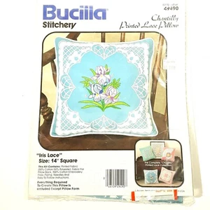 Vintage Bucilla Stitchery 49490 Chantilly bedrucktes Spitzenkissen-Set - Bild 1 von 4